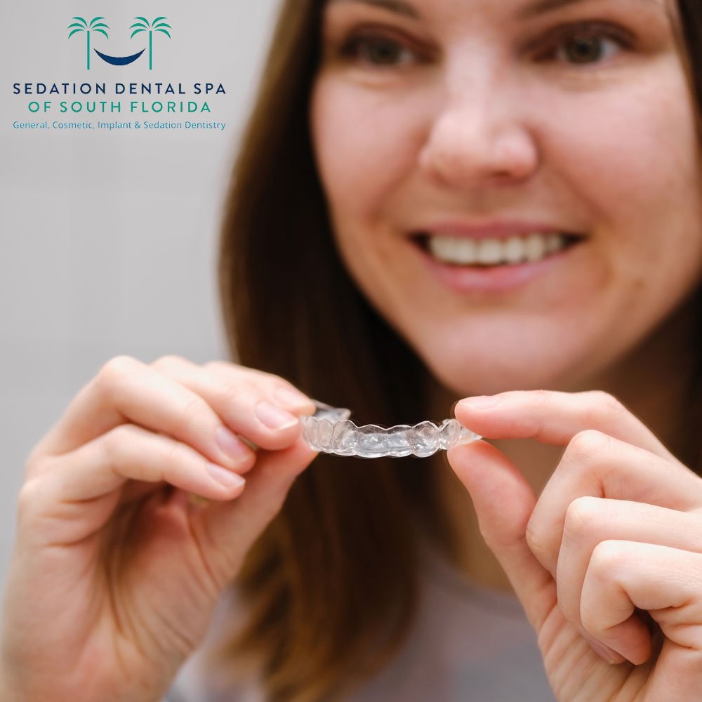 Patient-at-Sedation-Dental-Spa of Miramar FL-with-Invisalign-Tra